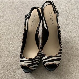 Guess Animal Print/Purple Heels